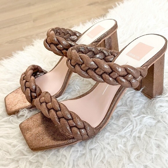 NWOT! Dolce Vita Daily Heels in Bronze Metallic Stella | Size 8.5 W - Picture 1 of 10